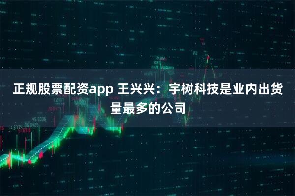 正规股票配资app 王兴兴：宇树科技是业内出货量最多的公司