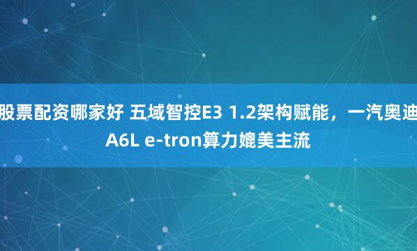 股票配资哪家好 五域智控E3 1.2架构赋能，一汽奥迪A6L e-tron算力媲美主流
